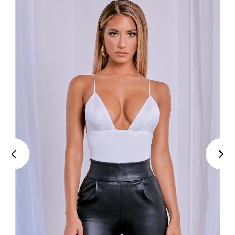 Brand new triangle satin bodysuit xs